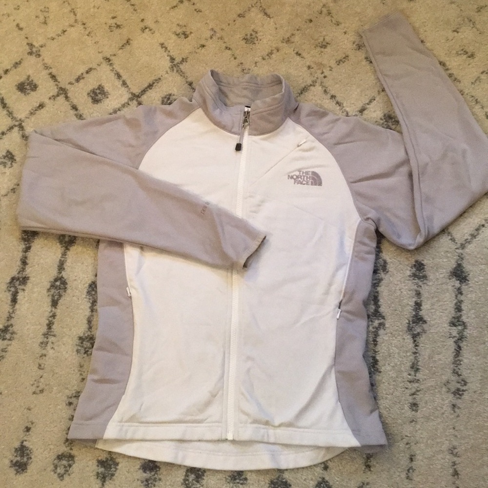 North Face White and Grey Fleece